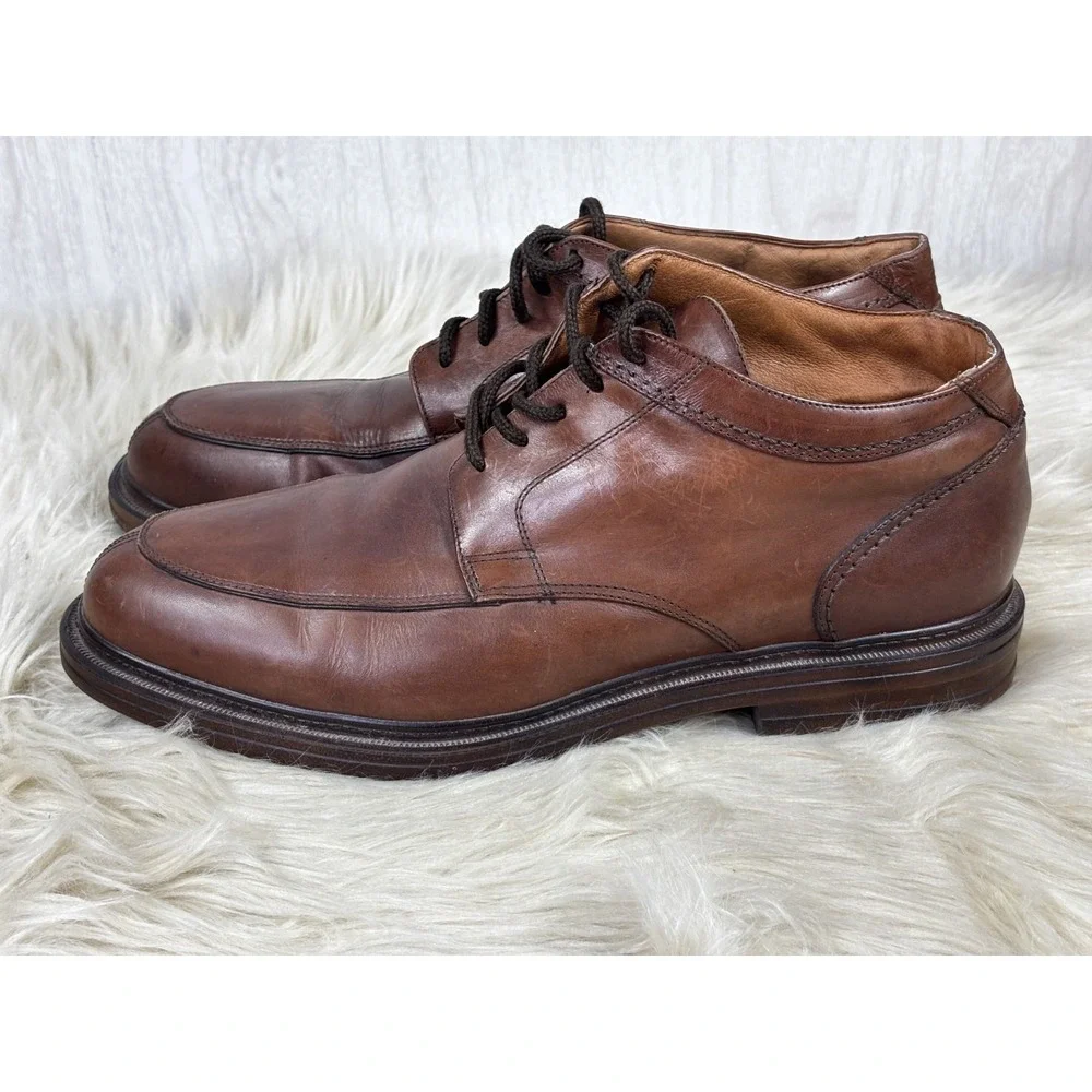 Cable Co Chukka Boots Mens 11.5 Brown Leather Made in Italy Lace Up Classic